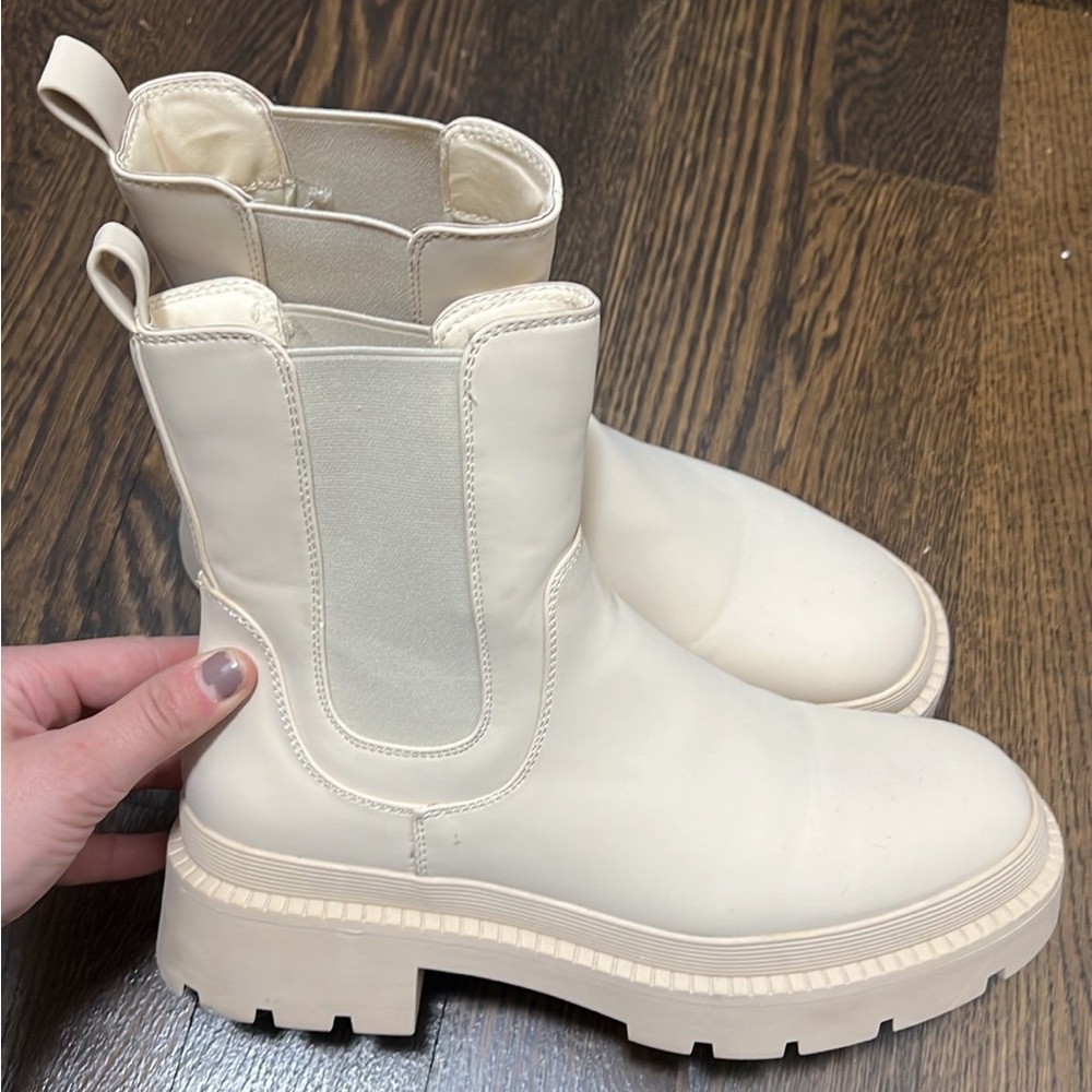 Tan Chelsea Platform Boots